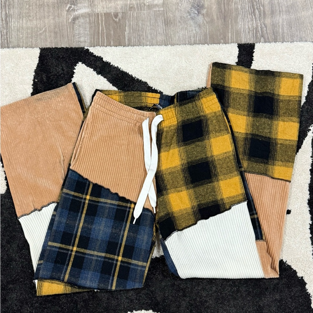 Jaded London Multicolor Patchwork Straight Leg Pants